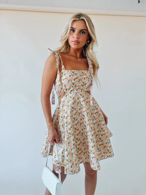 Carsyn Floral Cut Out Mini Dress-82318