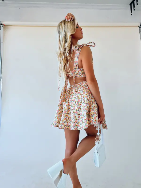 Carsyn Floral Cut Out Mini Dress