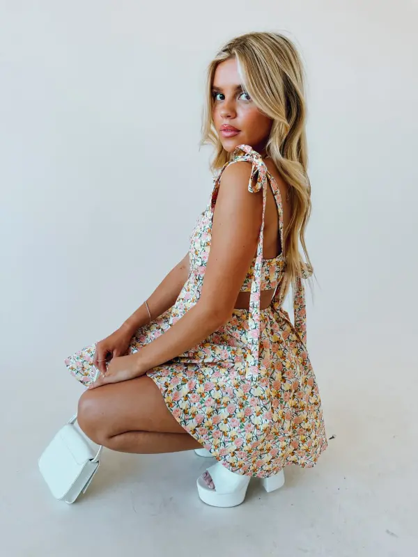 Carsyn Floral Cut Out Mini Dress