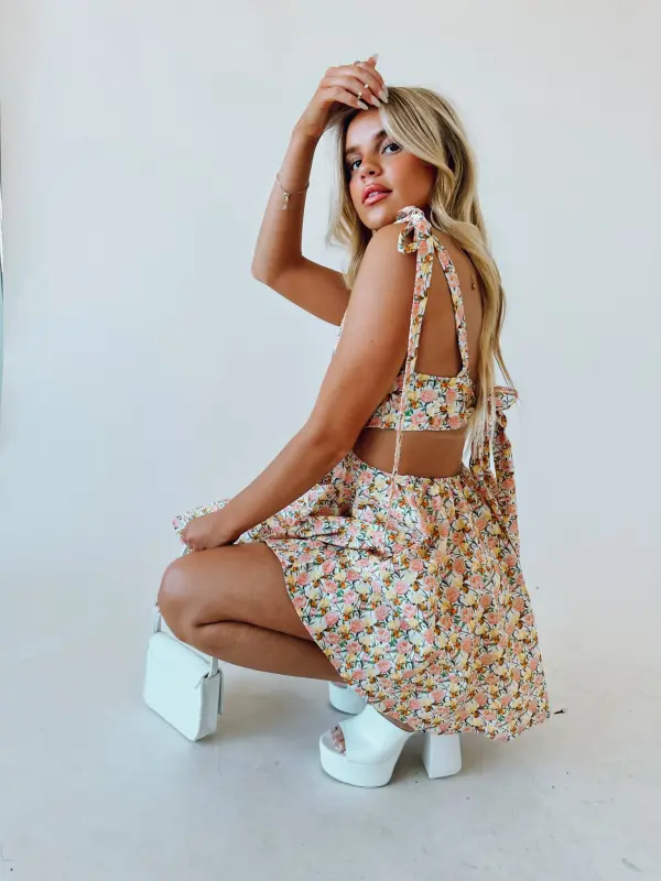 Carsyn Floral Cut Out Mini Dress