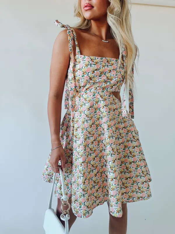 Carsyn Floral Cut Out Mini Dress