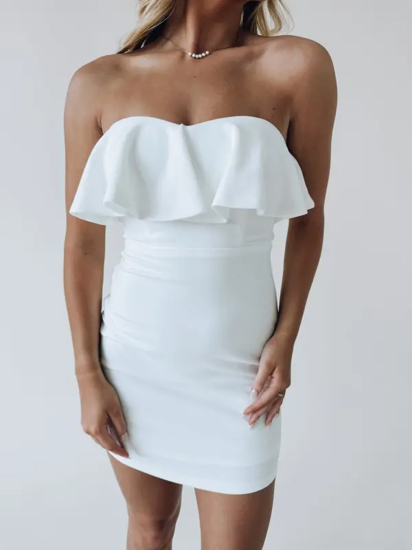 Charlotte Ruffle Strapless Dress