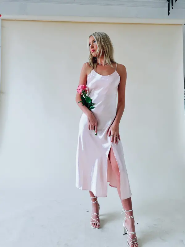 Kaeli Satin Midi Dress-65871