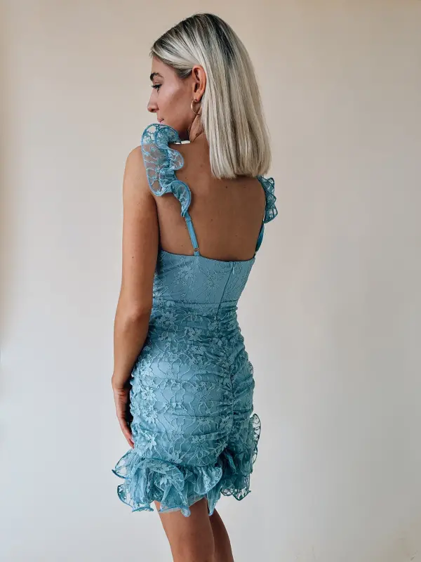 Piper Floral Lace Mini Dress-71009