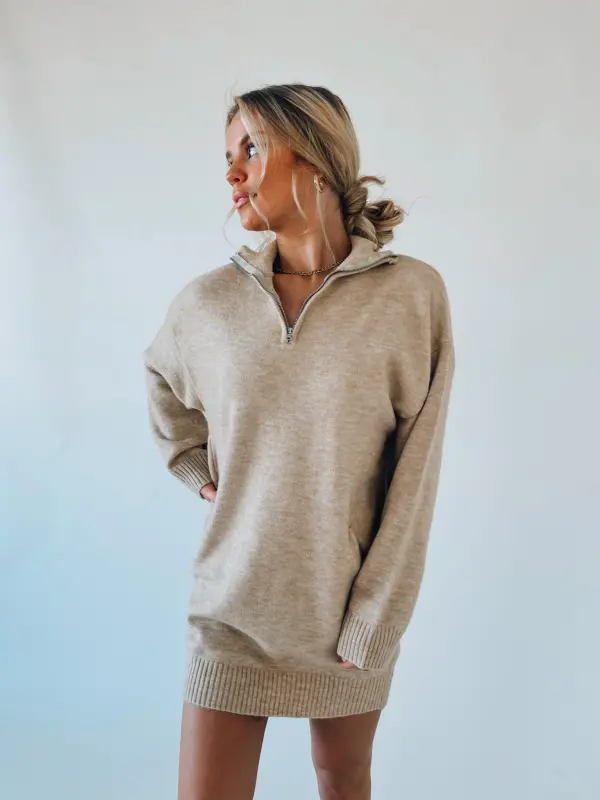 Shandi Quarter Zip Knit Dress-77650