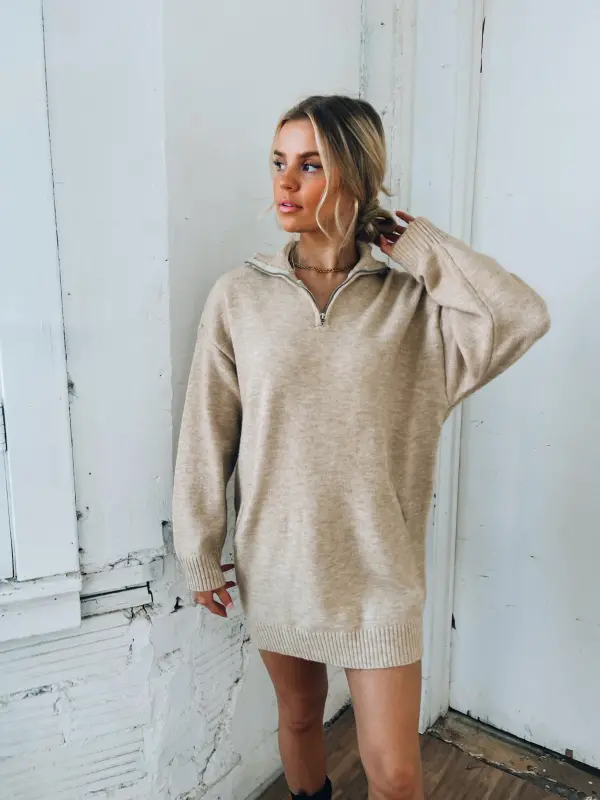 Shandi Quarter Zip Knit Dress