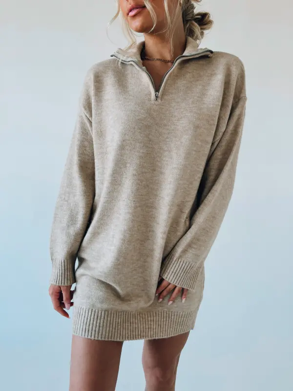 Shandi Quarter Zip Knit Dress
