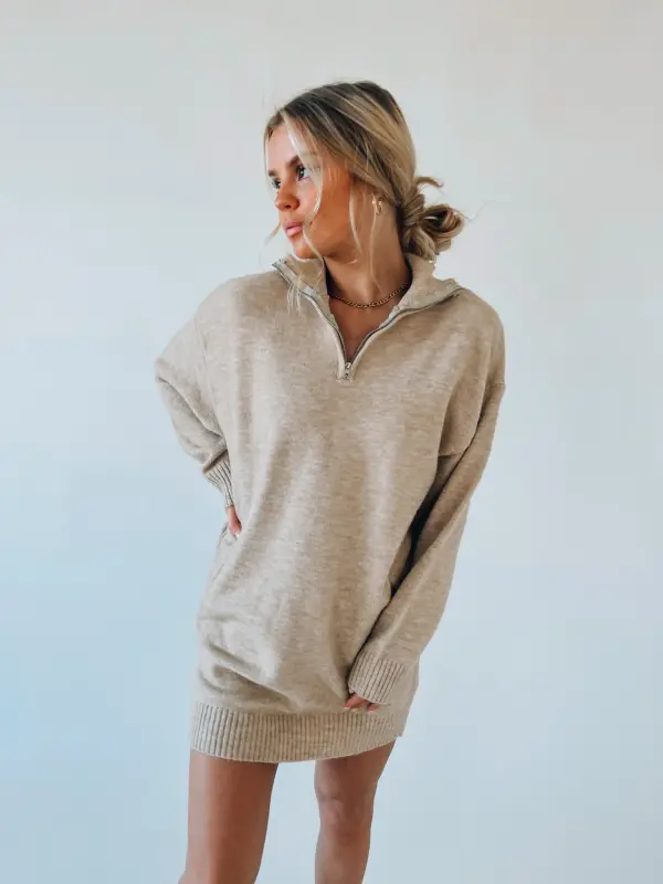 Shandi Quarter Zip Knit Dress