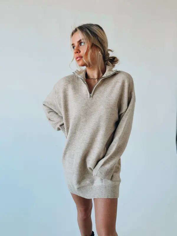 Shandi Quarter Zip Knit Dress