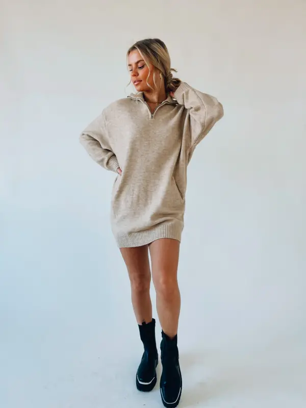 Shandi Quarter Zip Knit Dress