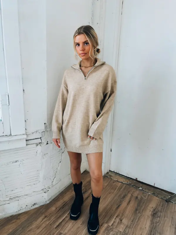 Shandi Quarter Zip Knit Dress