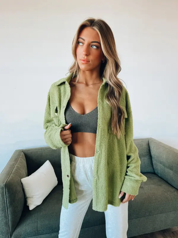 Avocado Fleece Day Shacket