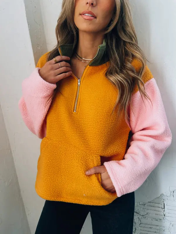 Colorblock Half-Zip Jacket-72693