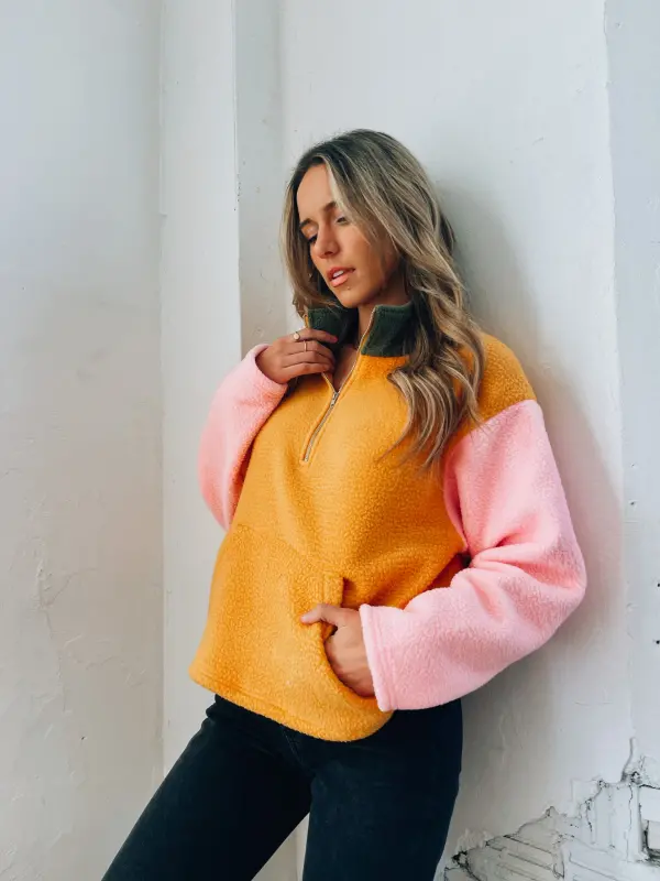 Colorblock Half-Zip Jacket