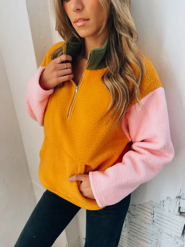 Colorblock Half-Zip Jacket