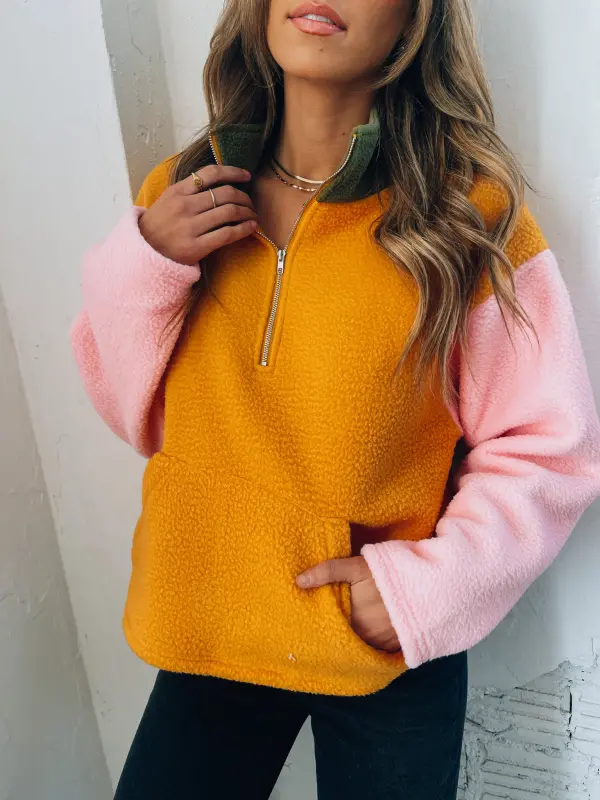 Colorblock Half-Zip Jacket