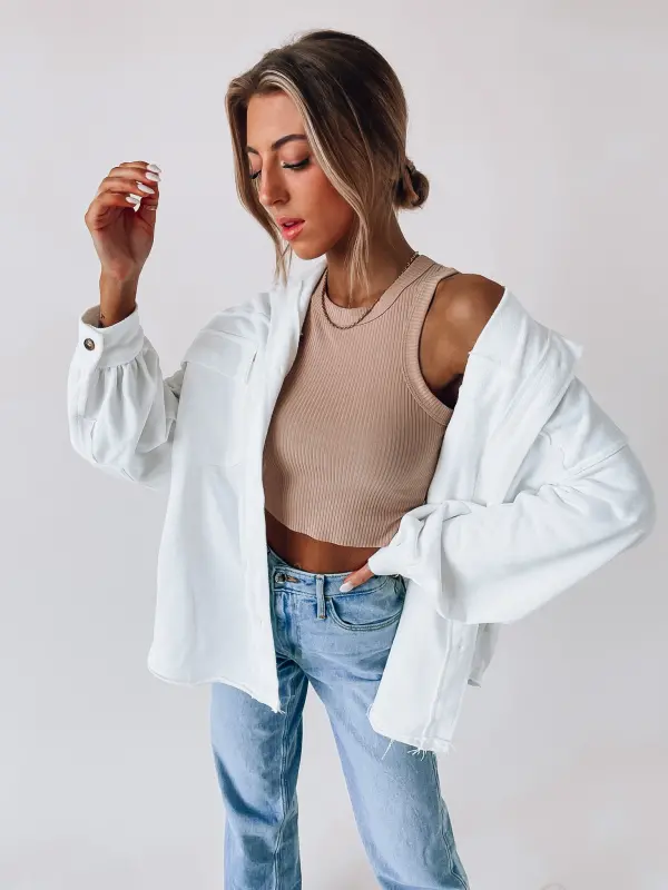 Jessika Button Down Ivory Shacket