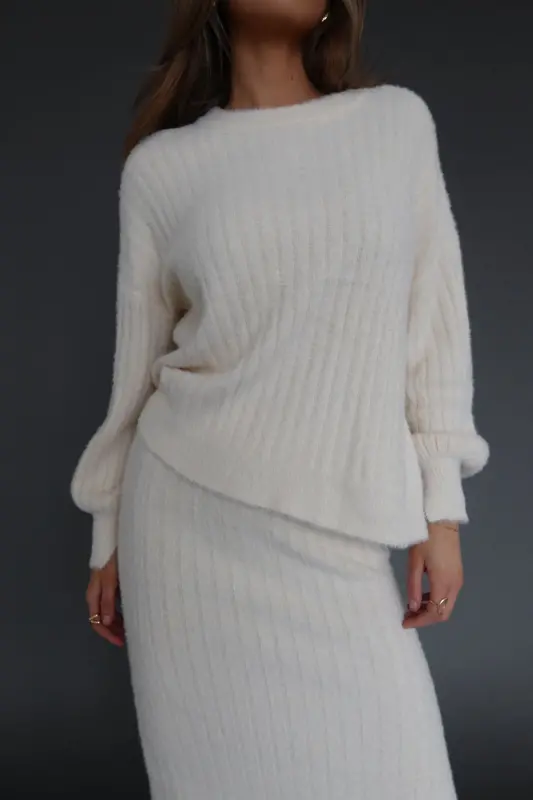 Andie Ribbed Long Sleeve Knit Top-94982