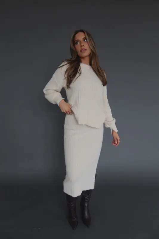 Andie Ribbed Long Sleeve Knit Top