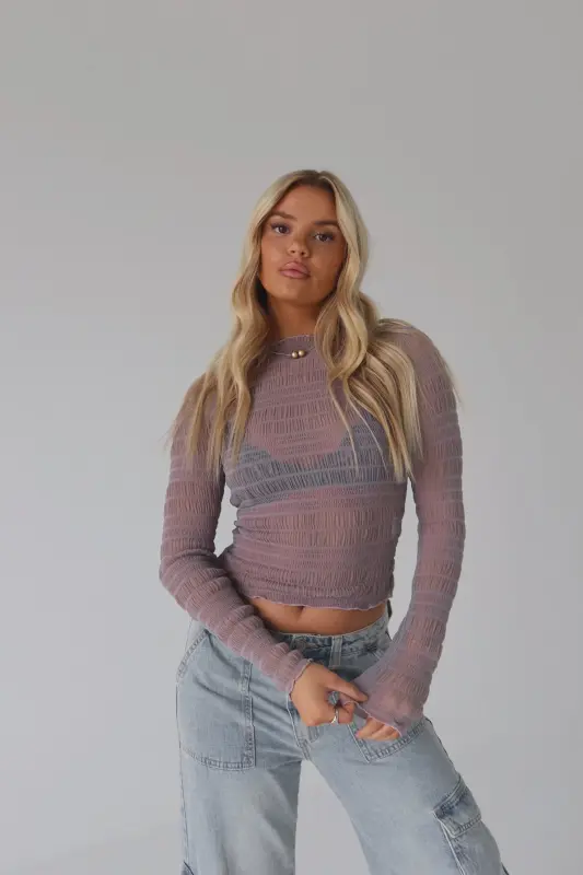 Claudia Textured Mesh Top