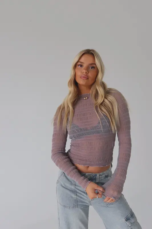 Claudia Textured Mesh Top