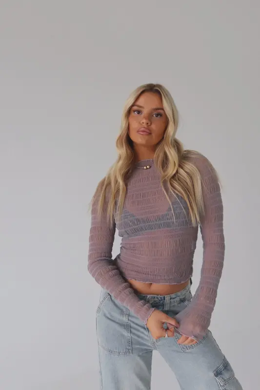 Claudia Textured Mesh Top