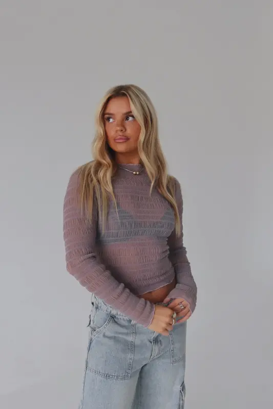 Claudia Textured Mesh Top