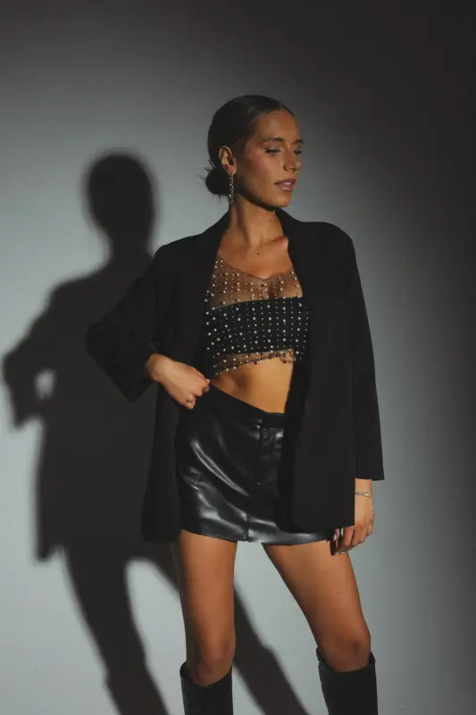 Glitz and Glam Sheer Crop Top-95441