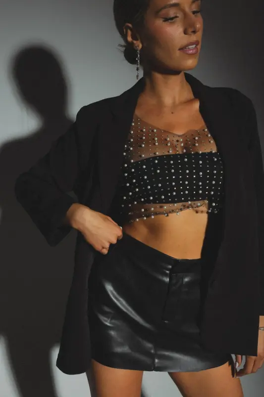 Glitz and Glam Sheer Crop Top