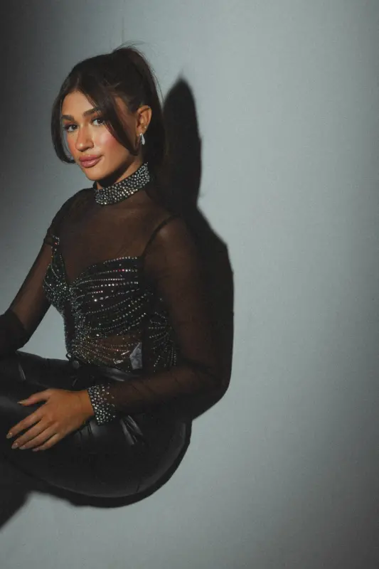 Kourtney Rhinestone Mesh Bodysuit