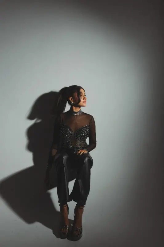 Kourtney Rhinestone Mesh Bodysuit