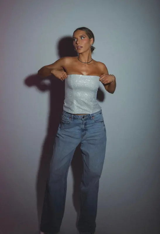 Matilda Rhinestone Strapless Top