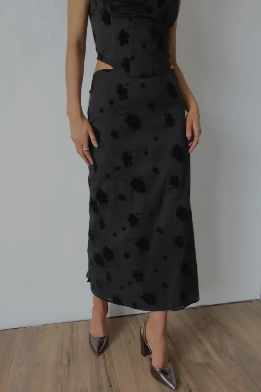 Tia Velvet Floral Corset Top