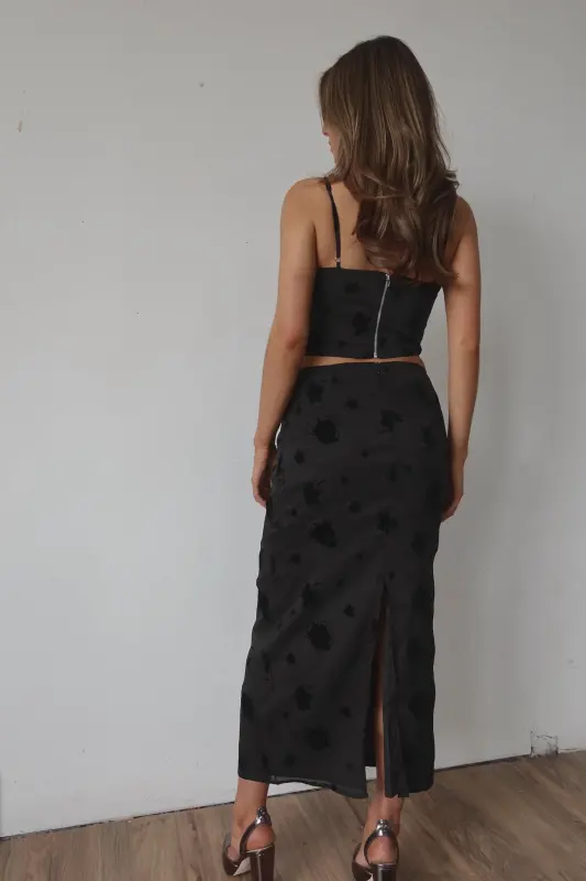 Tia Velvet Floral Corset Top