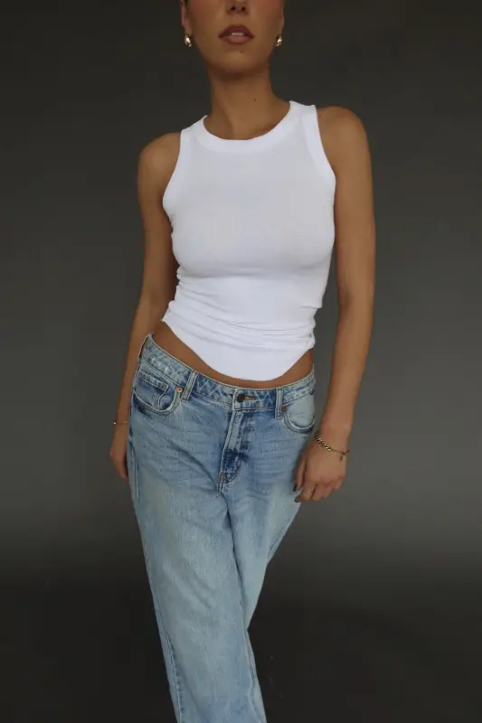 Vera White Fitted Tank